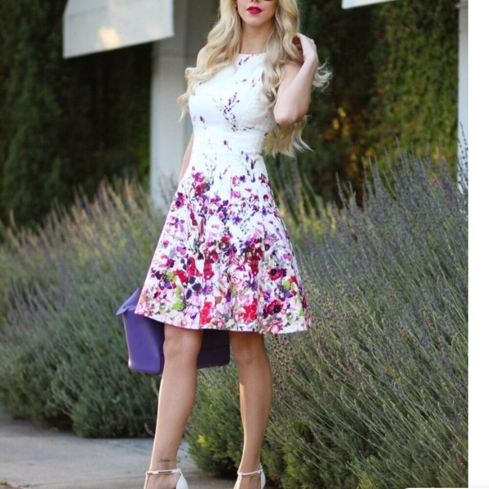 Maggy London | Floral Fit and Flare Sleeveless Dress‎ | Women's Size 2